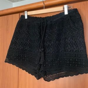 Black lace shorts